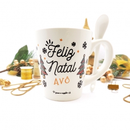 Caneca com colher Feliz Natal