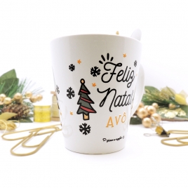 Caneca com colher Feliz Natal