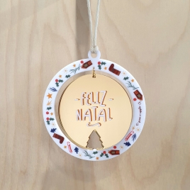 Bola Natal Acrílico branca