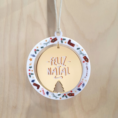 Bola Natal Acrílico branca