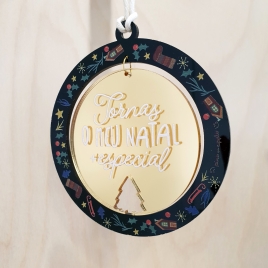 Bola Natal Acrílico preta