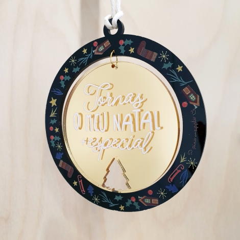 Bola Natal Acrílico preta