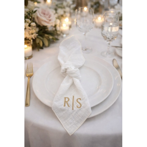 Guardanapo Bordado com Iniciais